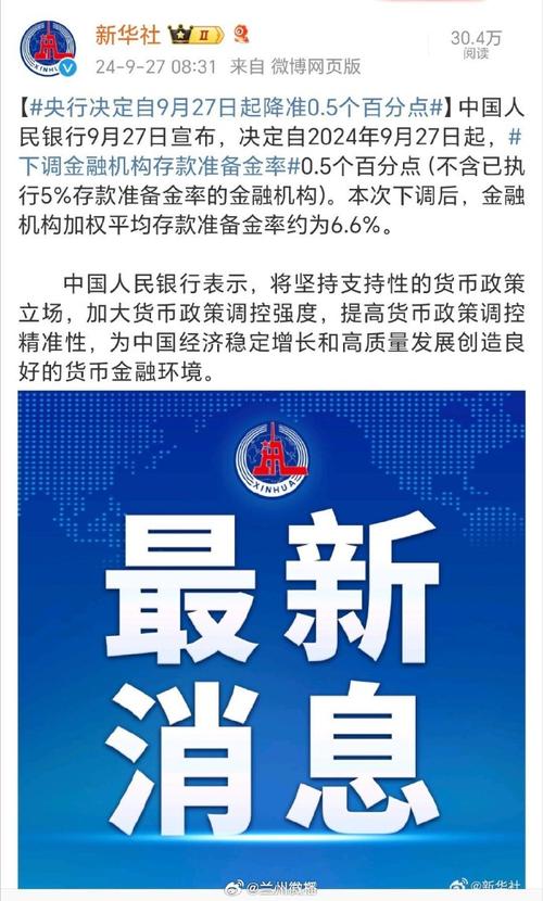 2024年9月中国人民银行降准_降低存款准备金率的影响_存款准备金率下调0.5个百分点