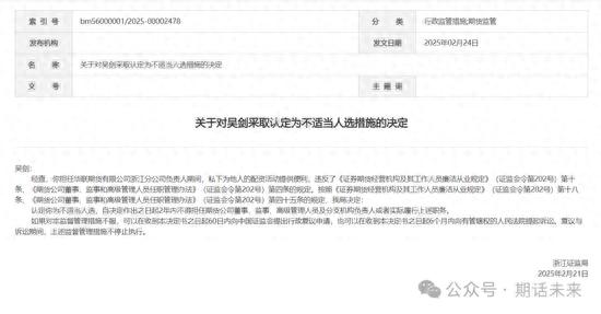 浙江证监局不适当人选决定_股票配资合同合法_期货公司负责人非法配资