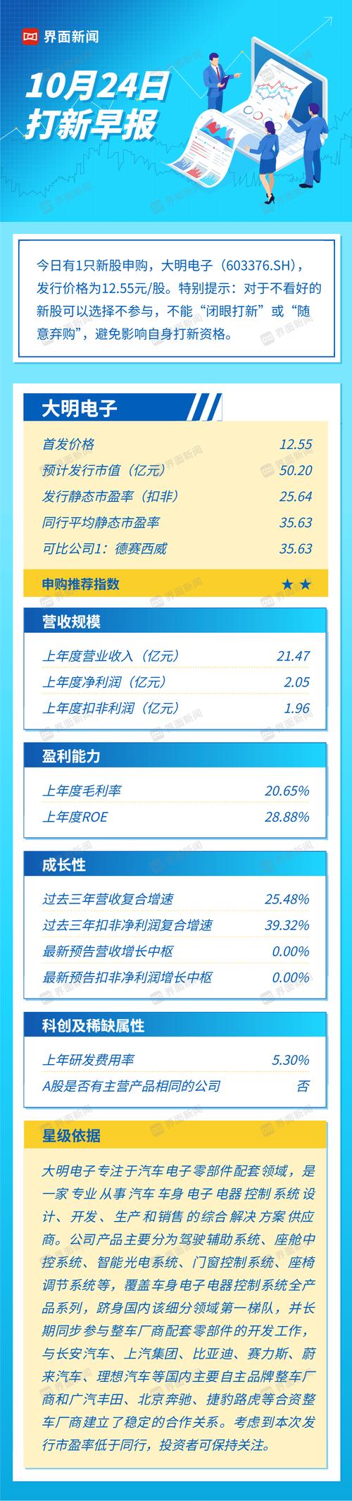 汽车电子零部件配套领域打新_大明电子IPO_ipo新股
