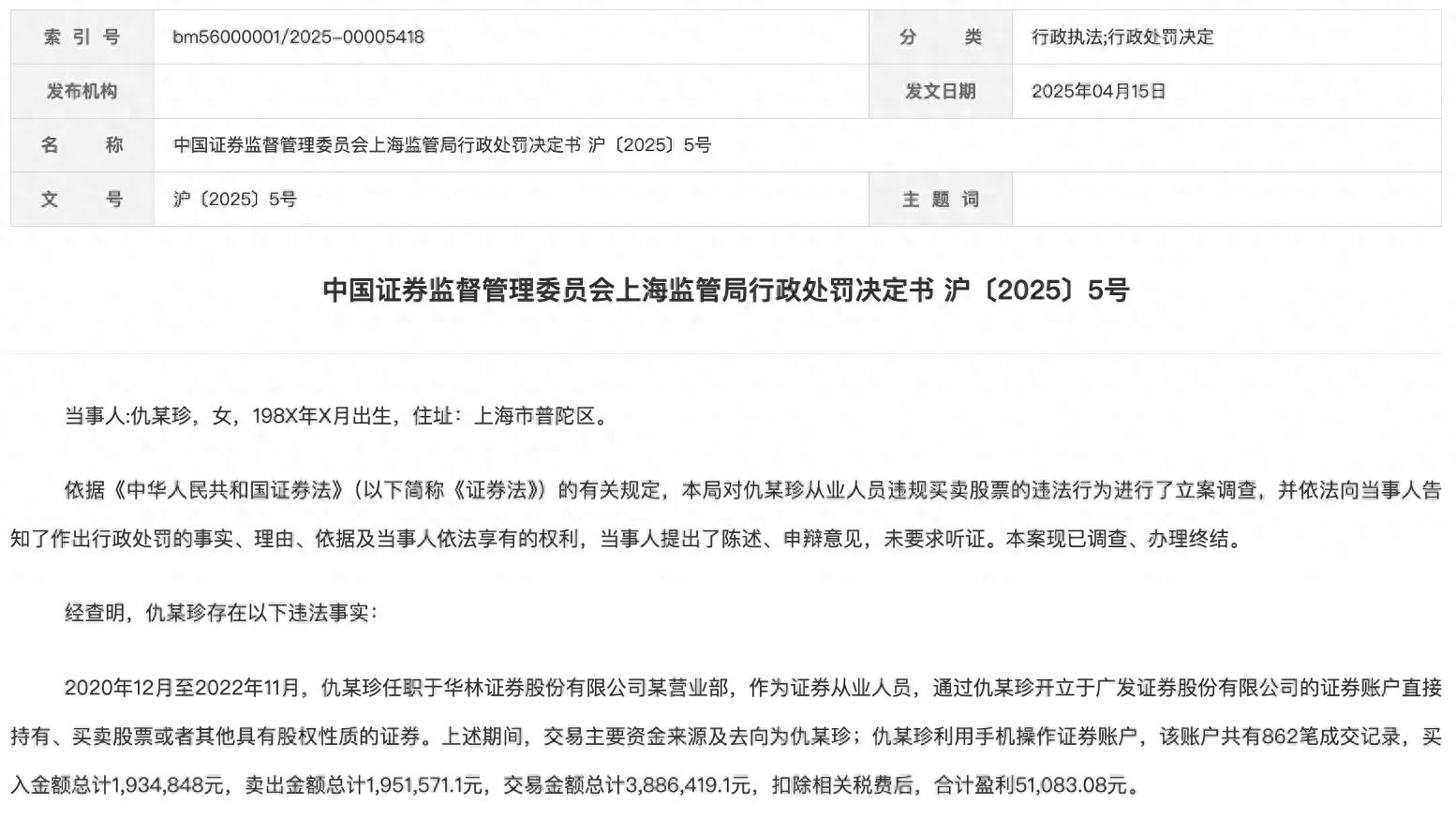 上海证监局严惩从业人员跨券商开户炒股及投顾直播违规