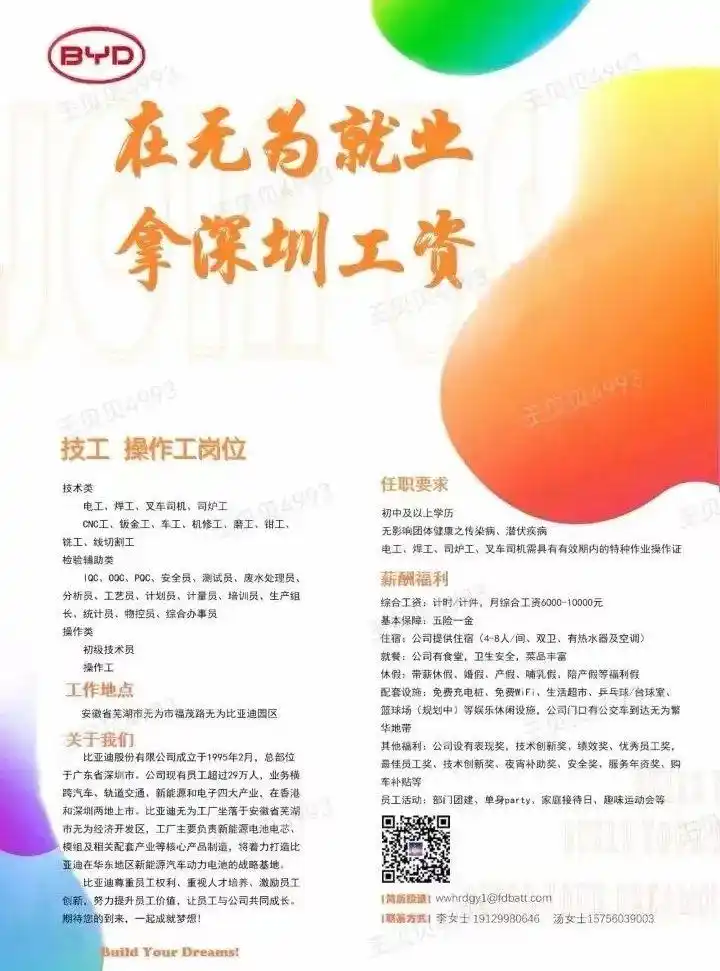 芜湖比亚迪招聘_芜湖新能源汽车电池产业_深圳比亚迪工资怎么样